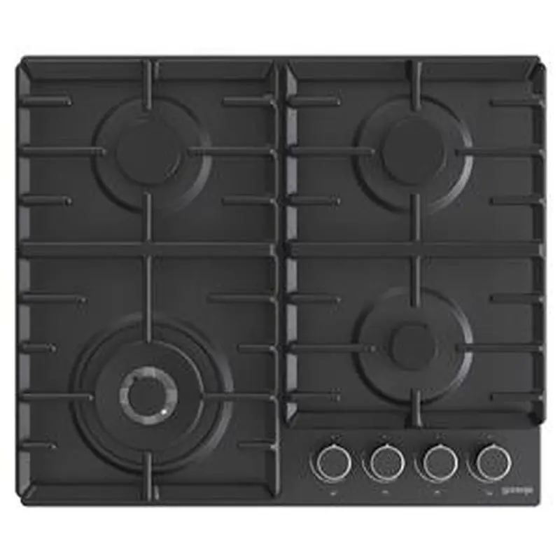 Gas hob, 60 cm, black, 4 burners