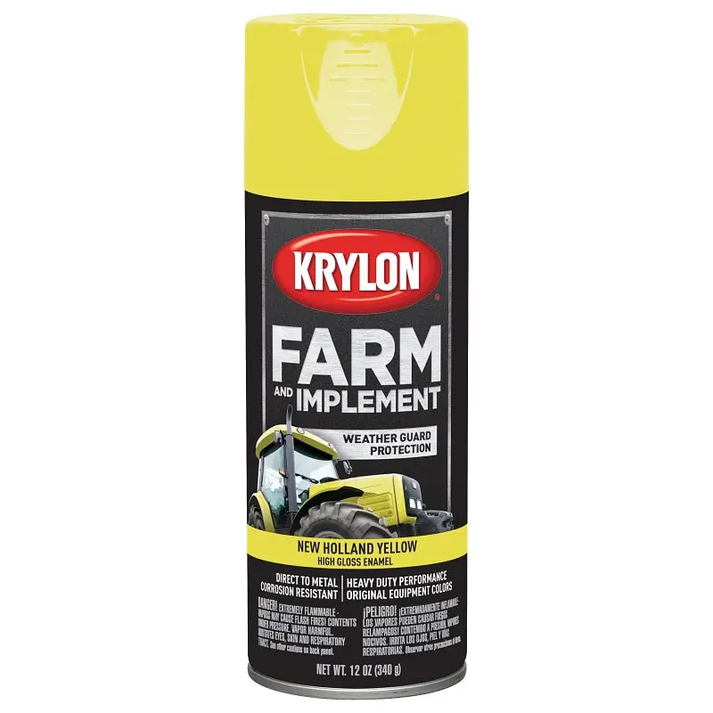 Krylon K01949000 Farm Equipment Spray, High-Gloss, New Holland Yellow, 12 oz