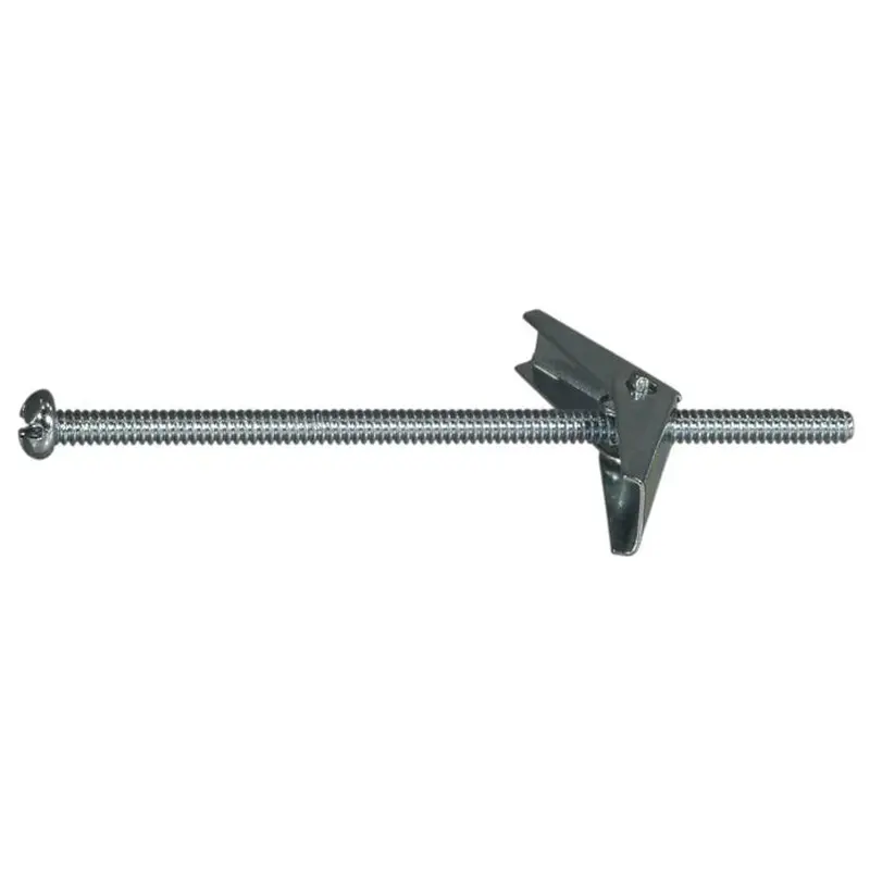 MonsterFastener Zinc Plated Steel Slotted Round Head Toggle Bolts1/8" x 3" (10 Pcs)
