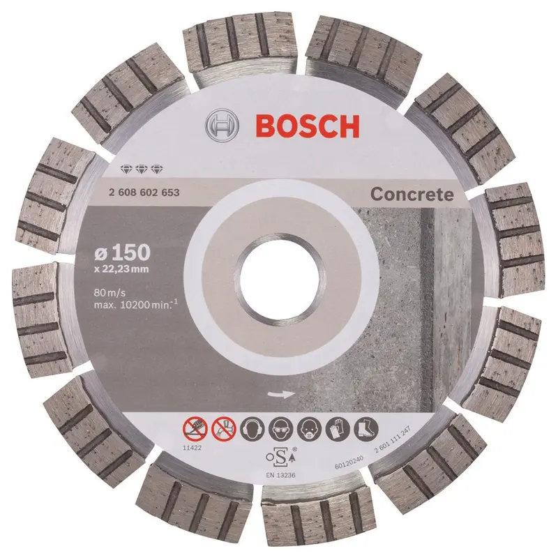 Diamond cutting disc - best for concrete - 150 mm | 2608602653