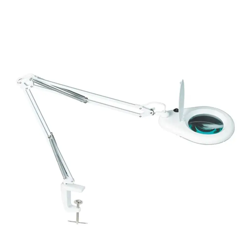 Table Clamp Magnifier With Workbench Lamp 220V - White
