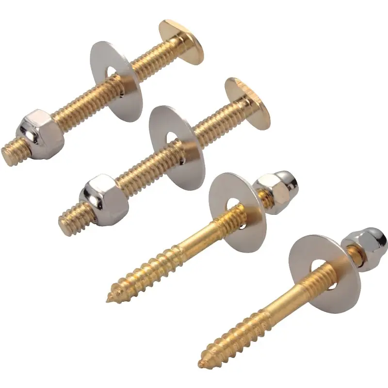 ProSource Bolt Screw Set, Steel, Brass, For: Use to Attach Toilet to Flange