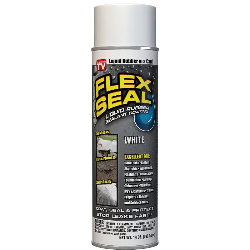 Flex Seal FSWHTC20 Rubberized Spray Coating, White, 14 oz, Can