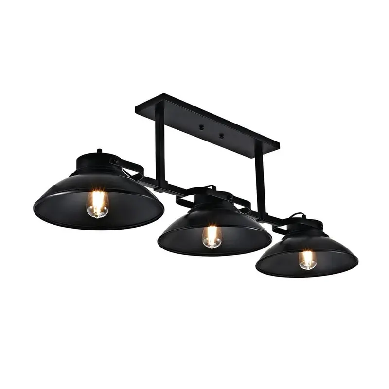 3-Light Contemporary Barnyard Medium Outdoor Hanging Chandelier, Blackeach