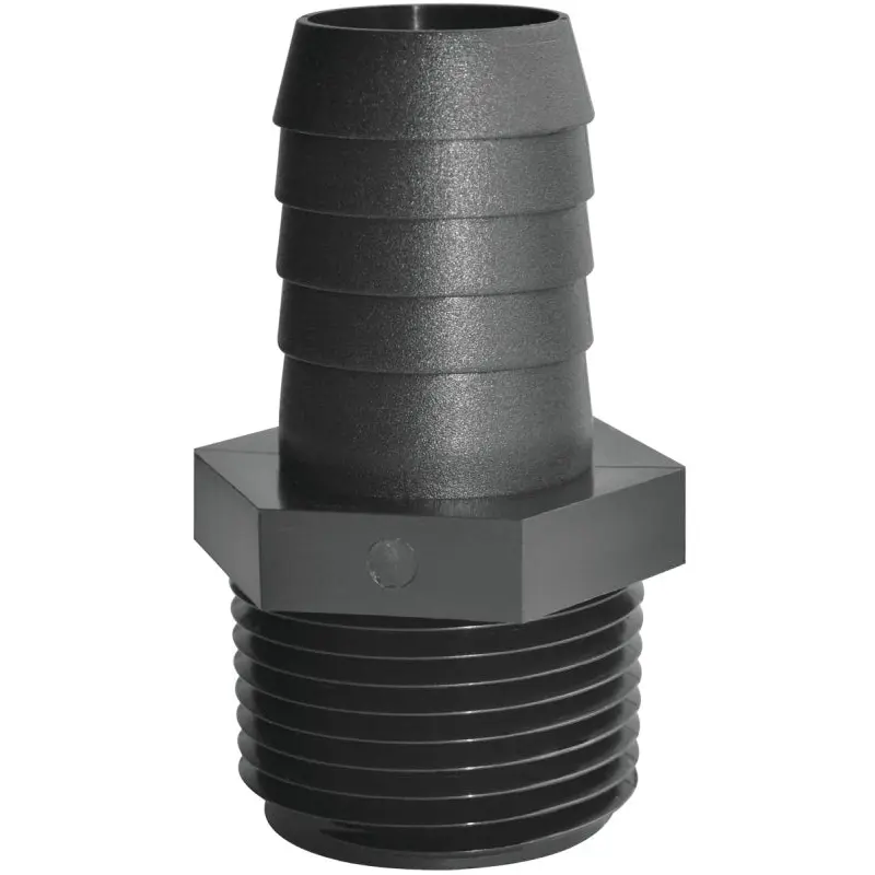 Green Leaf A1438P Pipe to Hose Adapter, Straight, Polypropylene, Black