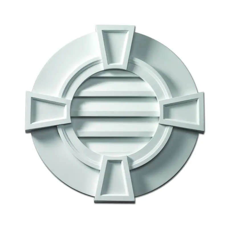 24 in. x 24 in. Round White Polyurethane Weather Resistant Gable Louver Vent2.2 / Round