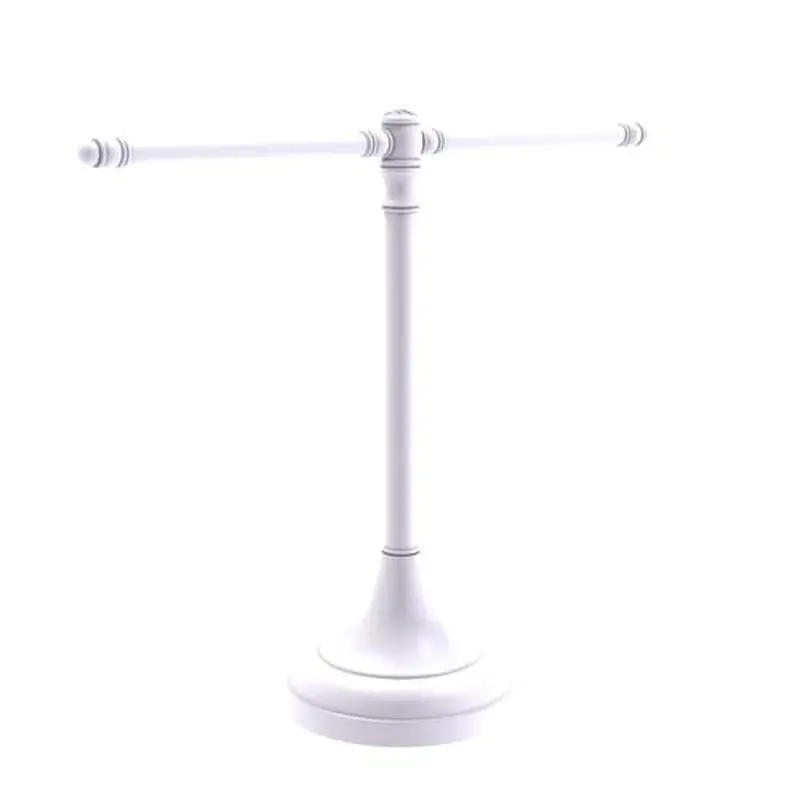 Allied Brass Carolina Crystal Collection Guest Towel Stand in Matte White
