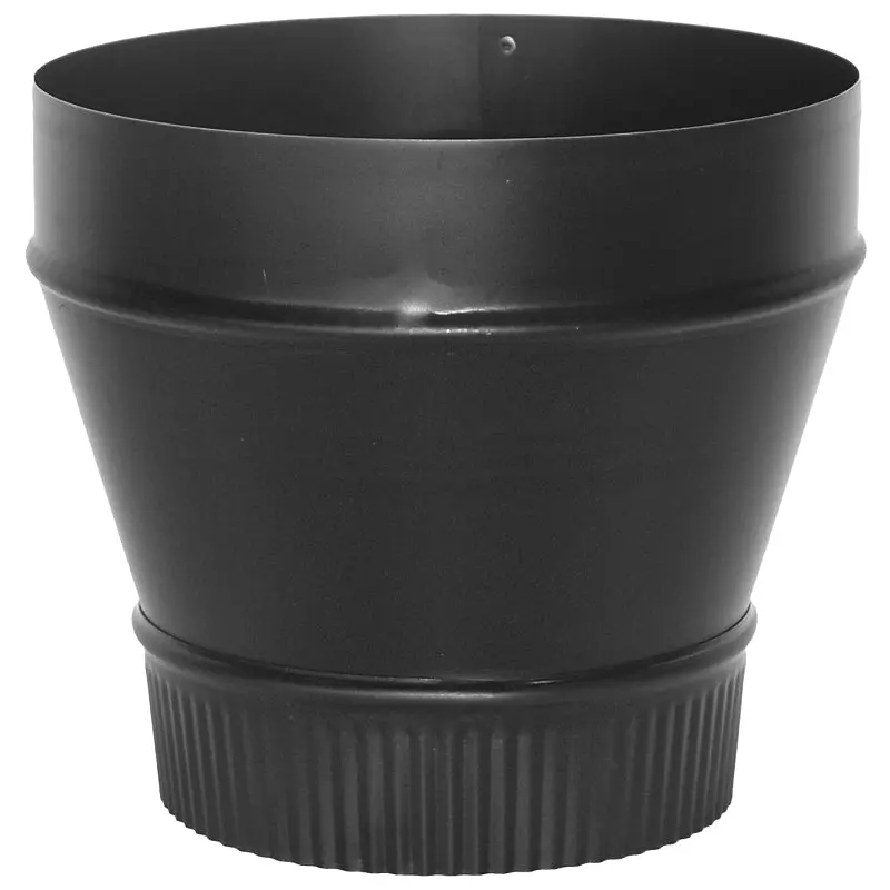 Imperial BM0075 Stove Pipe Reducer, 6 x 5 in, Crimp, 24 ga Thick Wall, Black, Matte