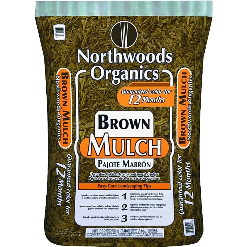 Northwoods Organics WNW03255 Decorative Mulch, Brown Bag