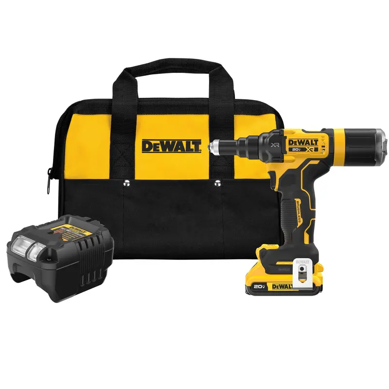 DEWALT DCF403D1 20V MAX* XR Brushless Cordless 3/16" Rivet Tool Kit