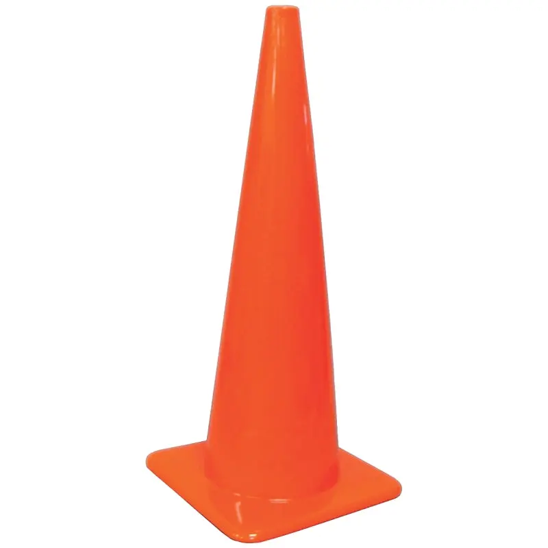 Hy-Ko SC-36 Traffic Safety Cone, 36 in H Cone, Vinyl Cone, Fluorescent Orange Cone