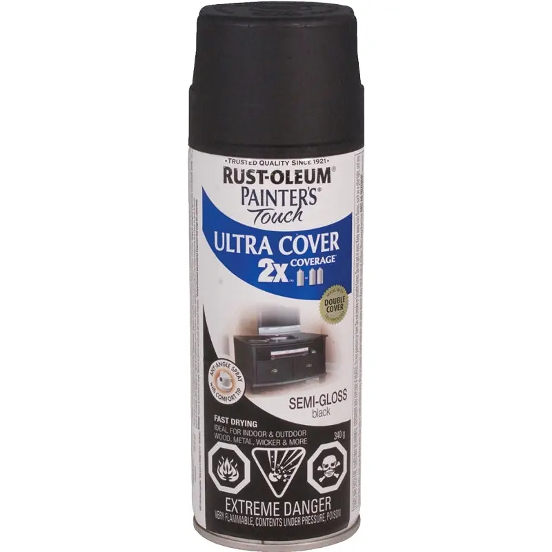 Rust-Oleum 262390 Spray Paint, Semi-Gloss, Black, 340 g, Can