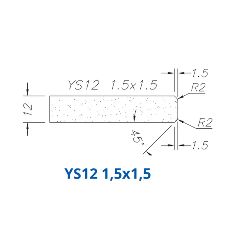 YS12 1,5X1,5(12mm Double Chamfer 1.5x1.5 - Router Bits)Standard Full Kit (BITS) / 1