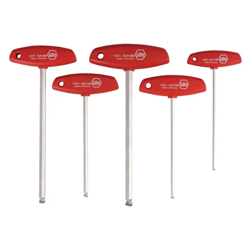 Wiha MagicRing Ball End Hex T-Handle Metric 5 Piece Set