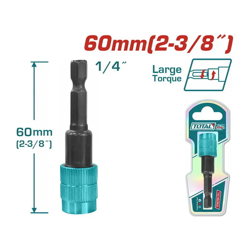 TOTAL Screwdriver bit holder with release (TAC462602)