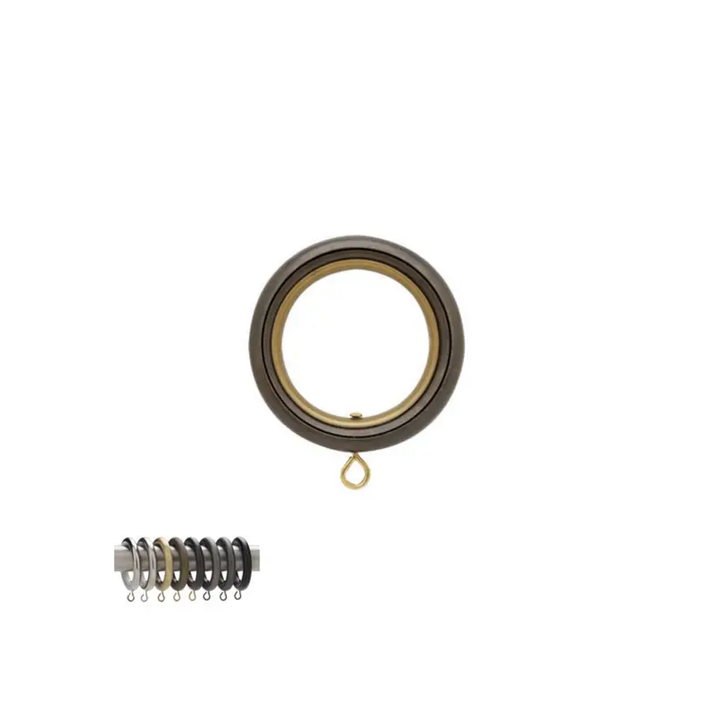 Select Round Curtain Ring With Liner - Various Colors / Sizes3/4" Pole / Bronze 07