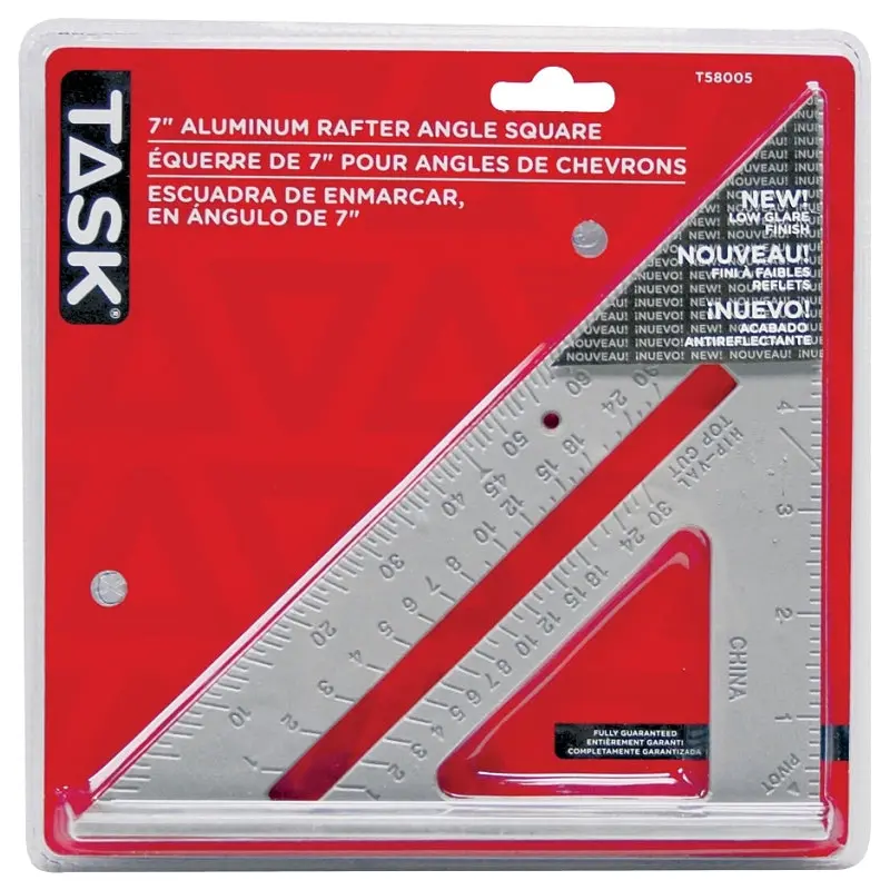 TASK T58005 Triangular Rafter Square, Aluminum, 7 in L