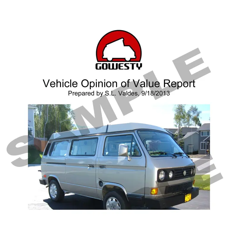 GoWesty Opinion of Value Report (OVR)