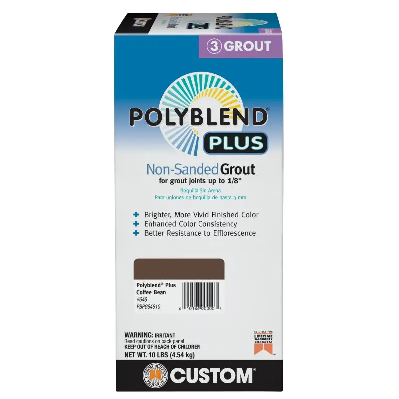 Custom Polyblend PBPG64610 Non-Sanded Grout, Coffee Bean, 10 lb Box
