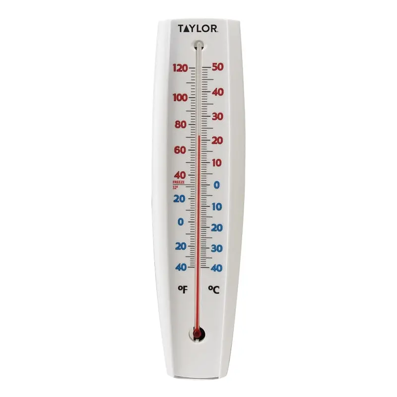Taylor 5109 Thermometer, -40 to 120 deg F, White Casing