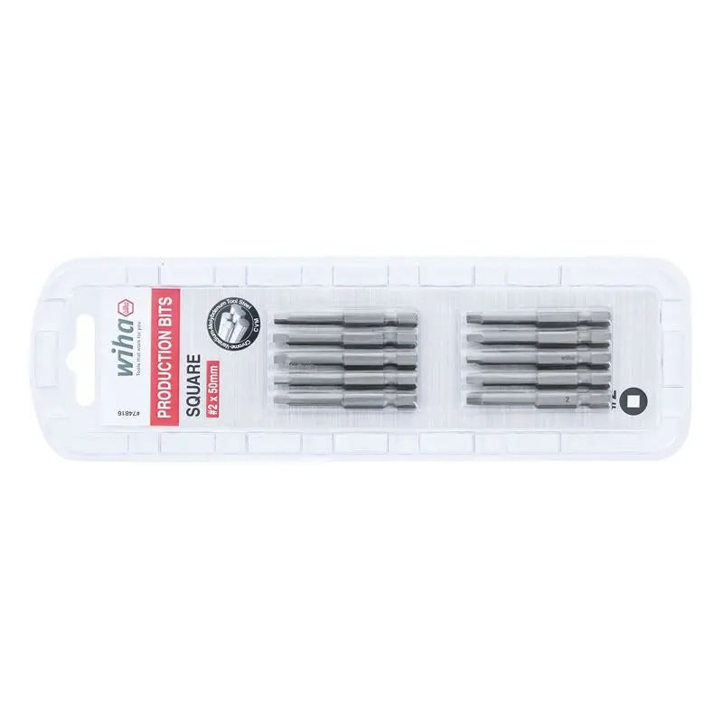 Wiha Square Power Bit #2 x 50mm Pack of 10 Bits