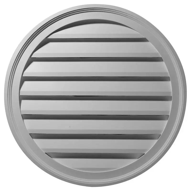 36 in. x 36 in. Round Primed Polyurethane Paintable Gable Louver Vent3.0 / each