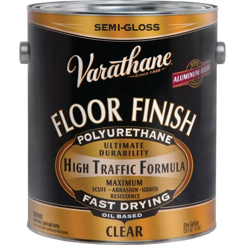 Varathane 214551 Premium Floor Finish Paint, Semi-Gloss, Liquid, 1 gal, Can