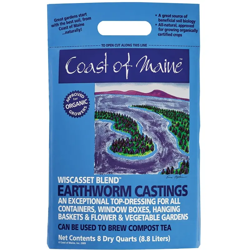 Coast of Maine WB8C-40 Wiscasset Blend Earthworm Casting, 8 qt Bag