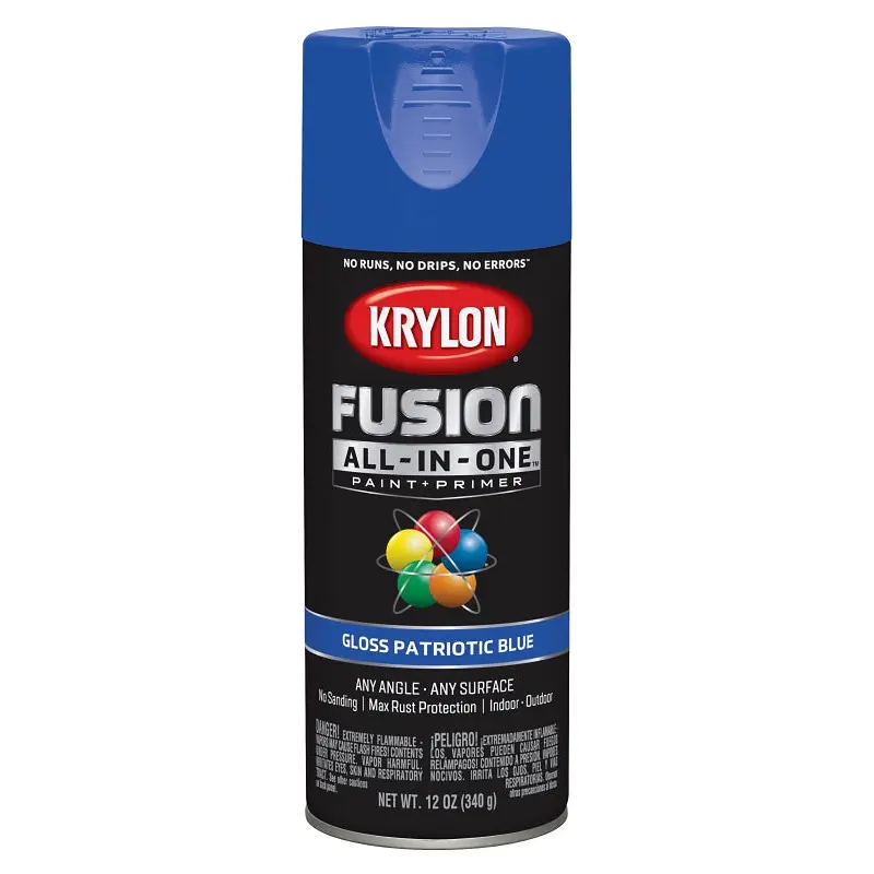 Krylon K02716007 Spray Paint, Gloss, Patriotic Blue, 12 oz, Can