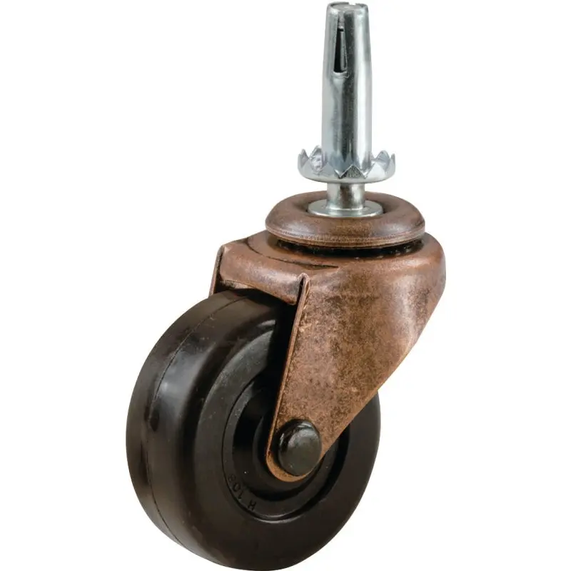 Shepherd Hardware 9347 Swivel Caster, 1-5/8 in Dia Wheel, Rubber Wheel, Black, 70 lb