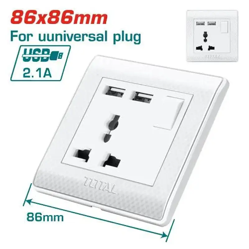 Universal Socket with USB Outlet