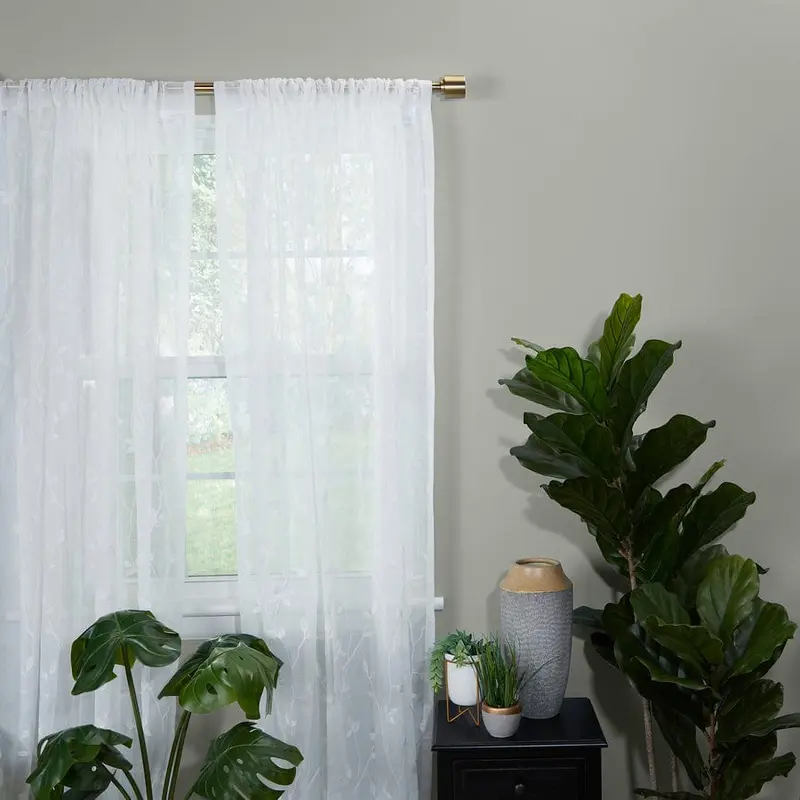 allen   roth Allen   Roth 36-in To 72-in Brass Steel Single Curtain Rod