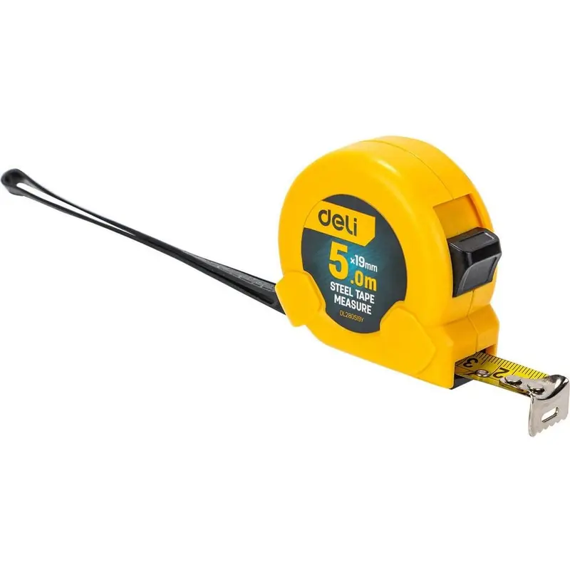 Tape Measure 5m x 19mm DL280519 with Metric Scale, Clip, and Strap