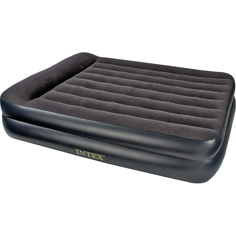 Intex Dura-Beam Series 64123EP Air Mattress, 80 in L, 60 in W, Queen, Fiber, Gray