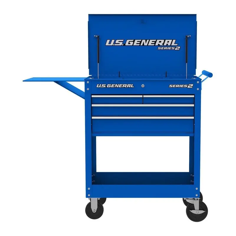 30 in. 4 Drawer Blue Tech Cart