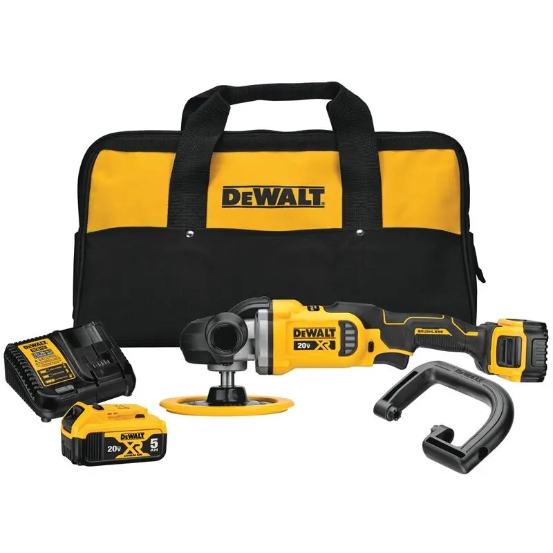 DEWALT DCM849P2 20V MAX* XR 7 in. (180mm) Cordless Variable Speed Rotary Polisher Kit