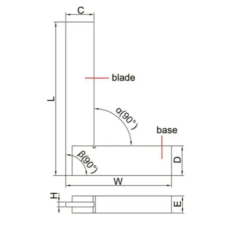 INSIZE Machinist Square with Wide Base 150x100mm | 4707-150