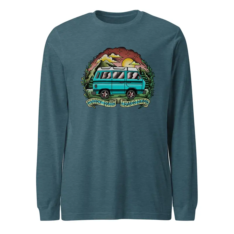 Every Path Leads Home Long Sleeve T-ShirtMilitary Green / XS