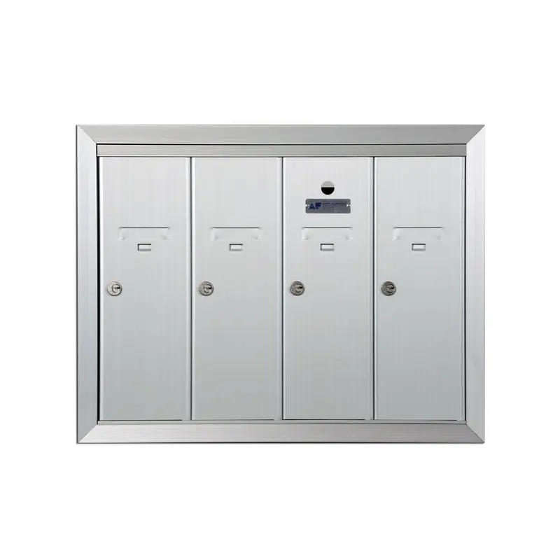 1250 Vertical Series 4-Compartment Aluminum Recess-Mount Mailbox