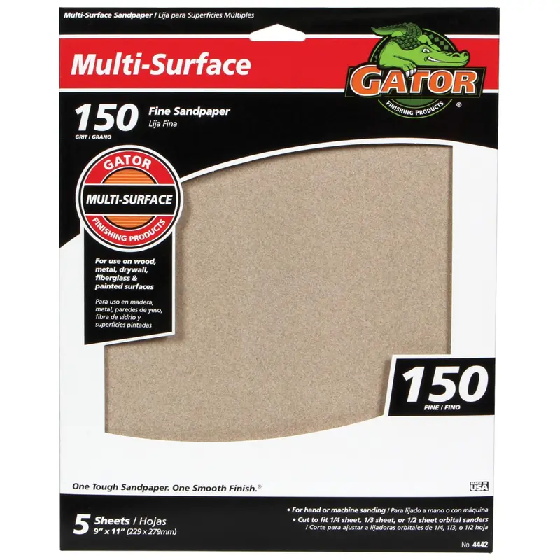 Gator's multi-purpose aluminum oxide sandpaper 150 Grit9" X 11" 150 Grit