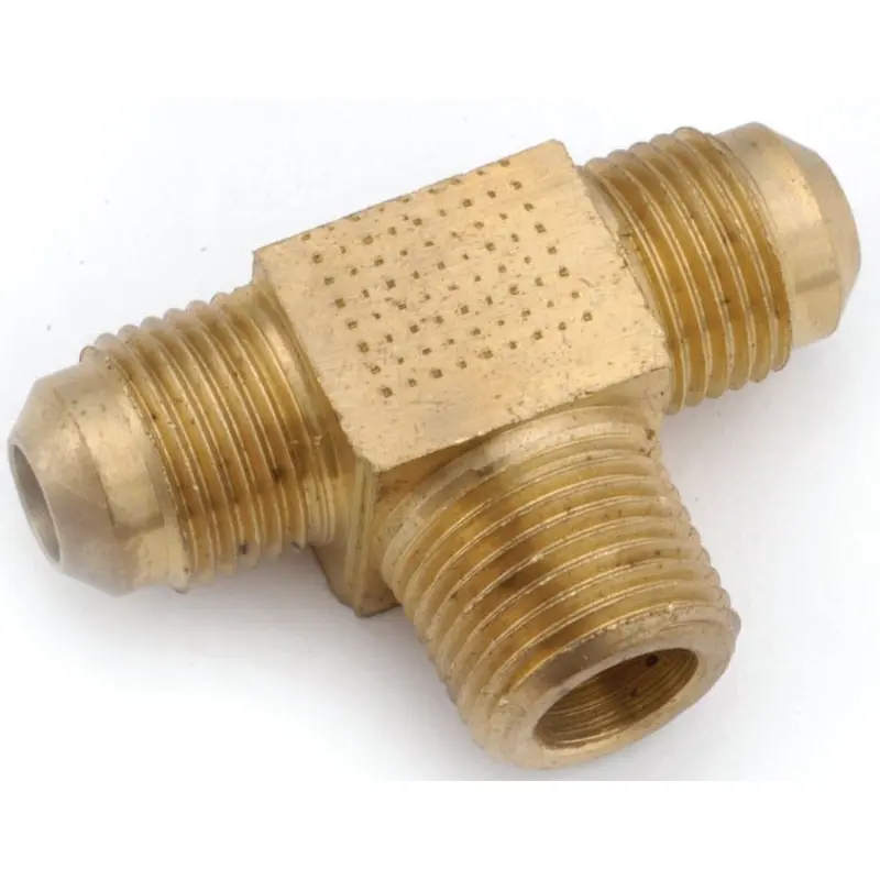 Anderson Metals 754045-0808 Tee, 1/2 in, Flare x Flare x MPT, Brass