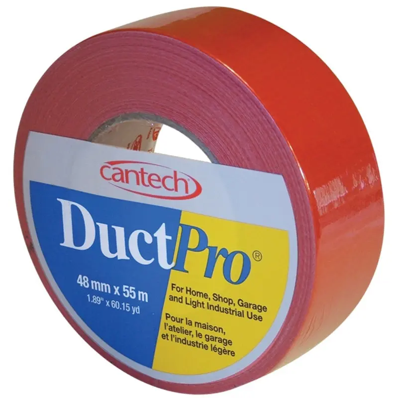 Cantech DUCTPRO 39702 Duct Tape, 55 m L, 48 mm W, Polyethylene Backing, Red