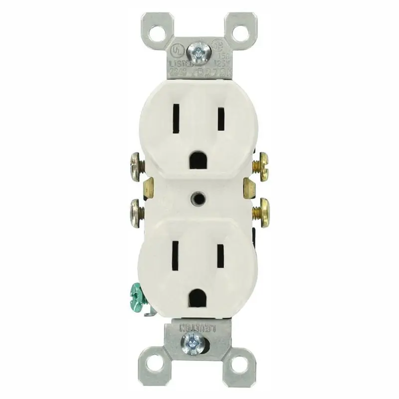 15 Amp Residential Grade Grounding Duplex Outlet, White (10-Pack)Light Almond / 0.14 / 10
