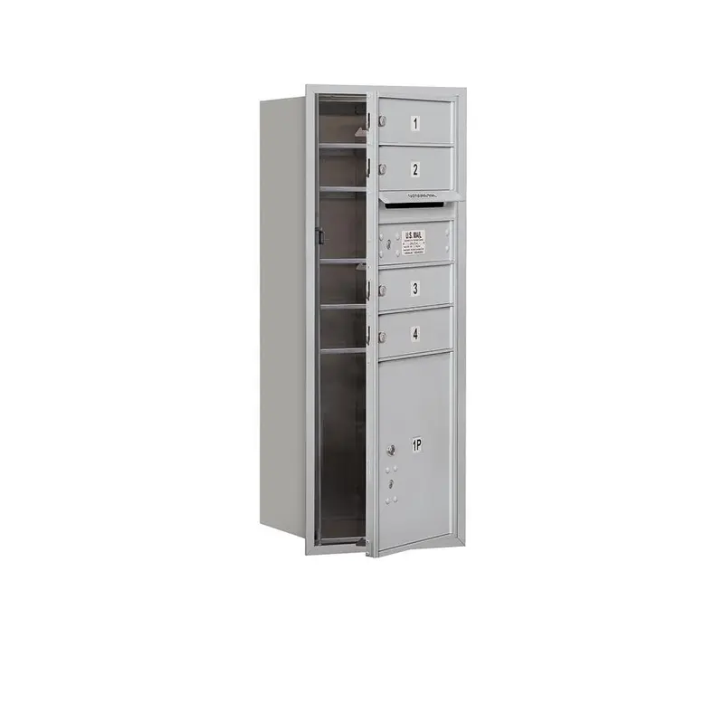 3700 Horizontal Series 4-Compartment with 1-Parcel Locker Recessed Mount Mailbox