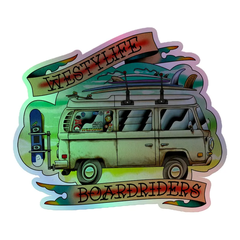 Westy Life Boardriders Holographic Sticker33