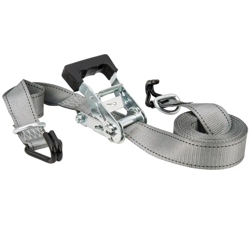 1 in. x 16 ft. x 1,000 lbs. Industrial Ratchet Tie Down with J-Hook and D-Ring