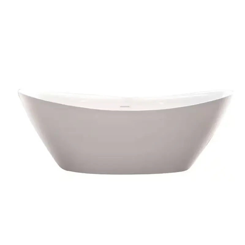 71 in. Acrylic Flatbottom Freestanding Bathtub in Pure White