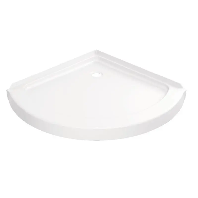 38 in. x 38 in. Round Corner Shower Base in White