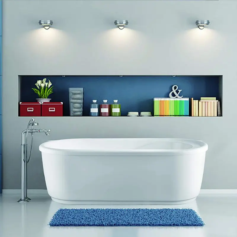 Ajaccio 59 in. Acrylic Flatbottom Bathtub in White
