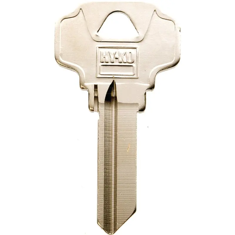 Hy-Ko 11010SC1D Key Blank, Brass, Nickel, For: Schlage Cabinet, House Locks and Padlocks